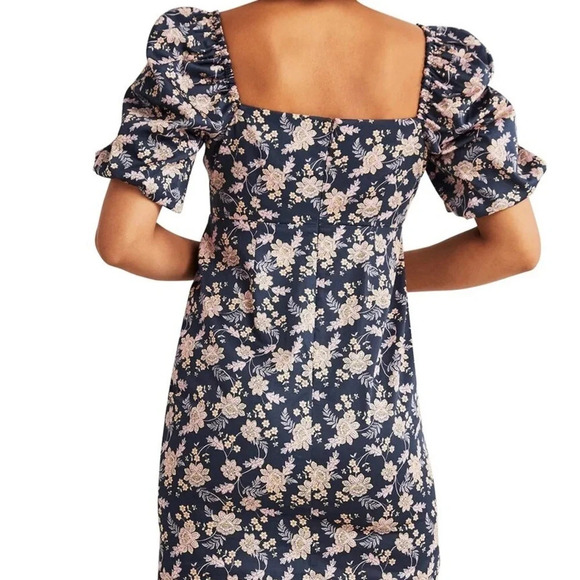 Boden Cut Out Detail Mini Dress Navy Floral Print Women’s Size 8T Tall NWT - Picture 2 of 9